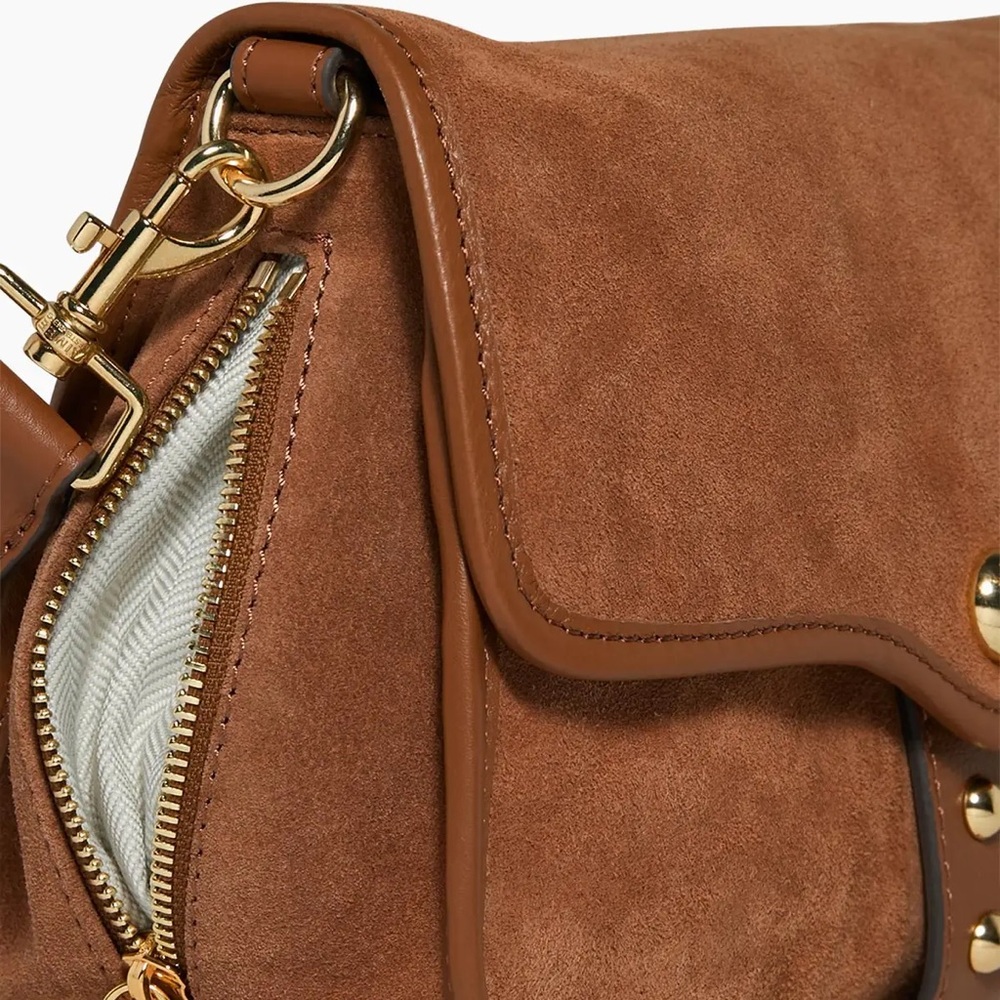 Aimee Kestenberg Chestnut Suede Flap Crossbody Bag - Picture 6 of 7